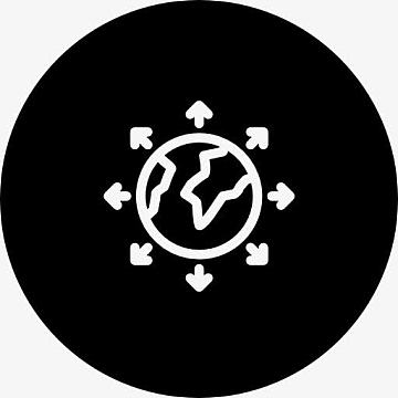 世界地球仪环绕的箭头圈图标