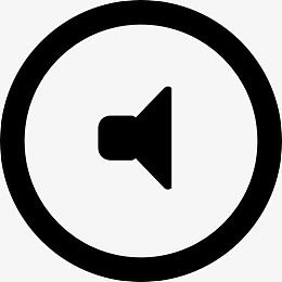 圆形按钮与音频小喇叭图标