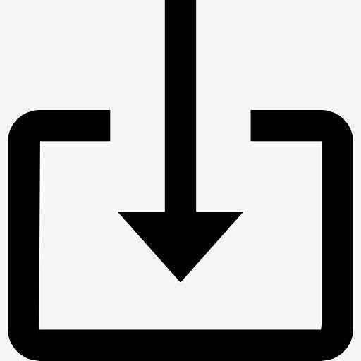 下载箭头符号在一个矩形图标