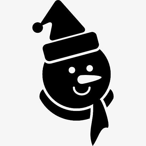 Snowman black头上戴着帽子图标