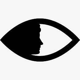 女人的脸侧的轮廓在眼睛的形状图标