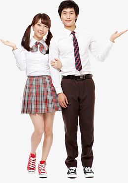 男女校服学校装饰元素