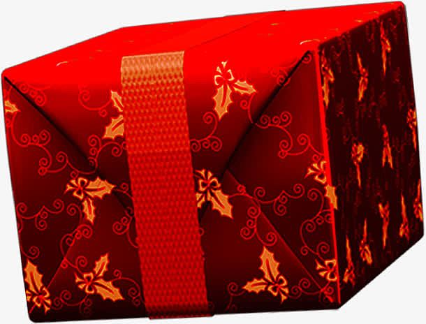 红色花纹礼盒装饰