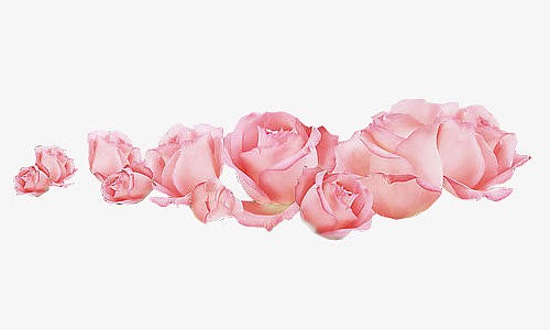 手绘粉色玫瑰花边框装饰