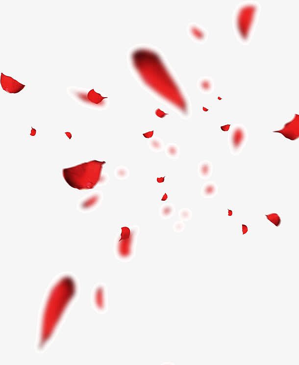 红色飘散玫瑰花设计