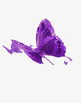 手绘紫色水墨蝴蝶