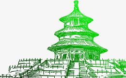 手绘创意北京著名建筑