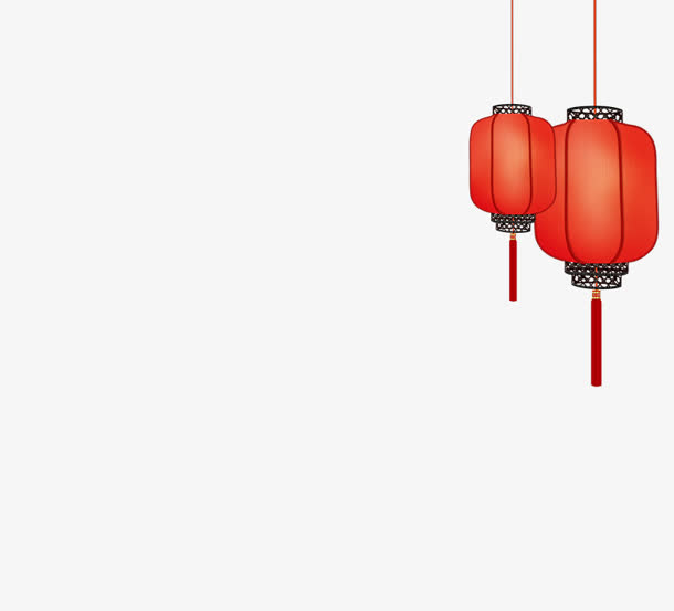 手绘卡通红色复古灯笼