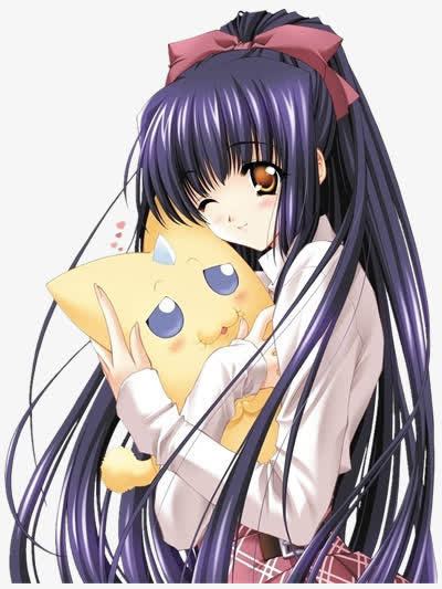 抱玩偶的少女动漫