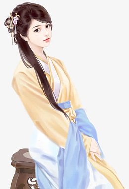 黄衣清纯农家少女古风手绘