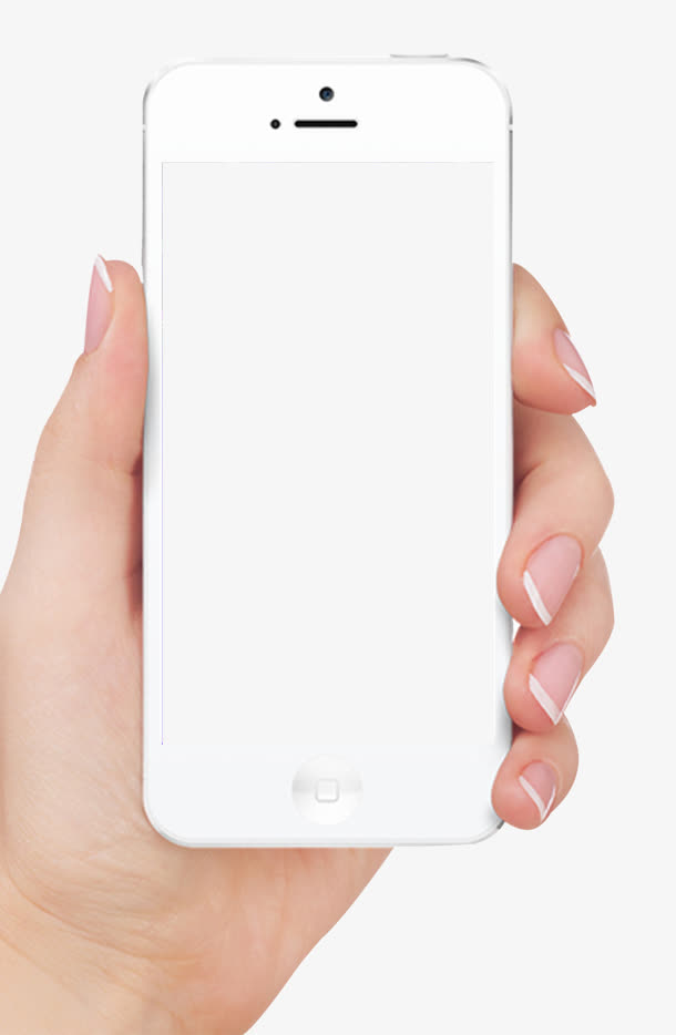 手中的白色手机素材
