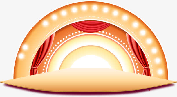 黄色卡通半圆形设计舞台