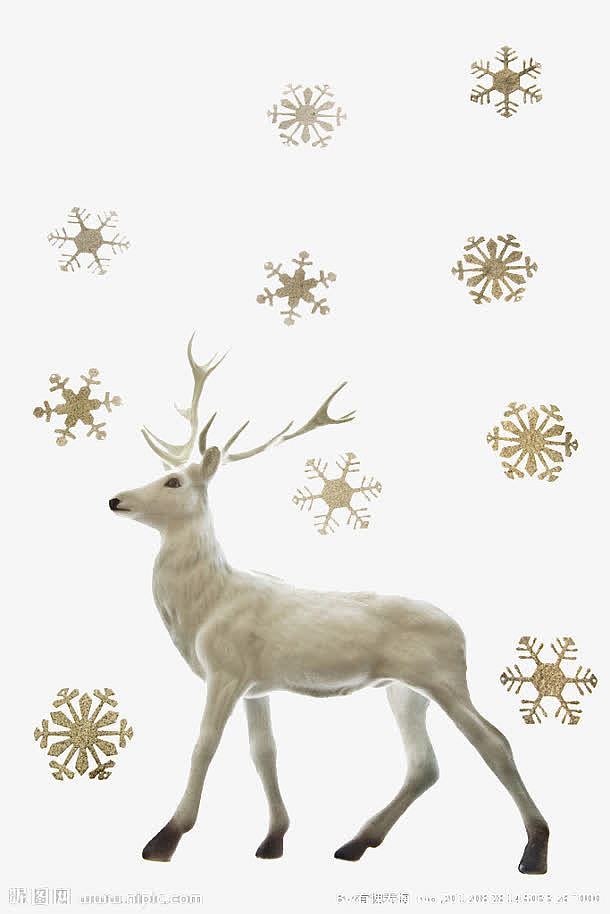 冬日小鹿创意雪花装饰