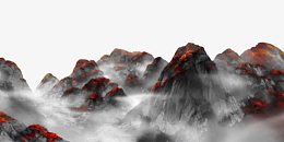 红色火山场景设计
