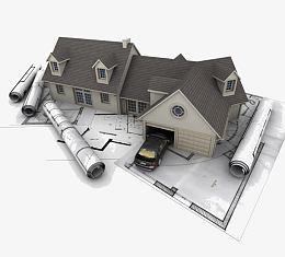 黑灰色房屋建筑场景