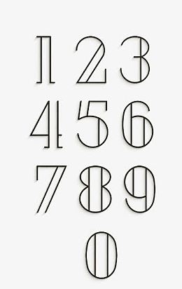 黑色手绘数字标签