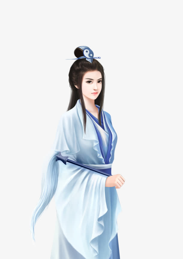 蓝色简约古风服饰