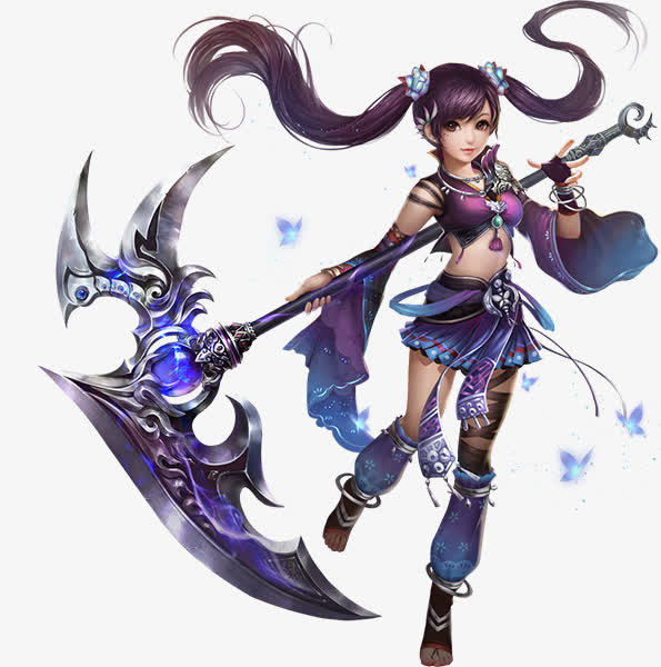 可爱甜美手绘网游人物免抠素材免费下载_觅元素51yuansu.com