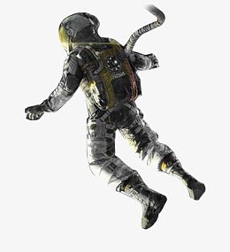 手绘宇航员素材灰色