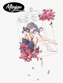 手绘囚笼美女囚禁