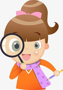 拿放大镜的小女孩