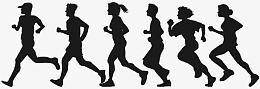 跑步人群剪影矢量素材