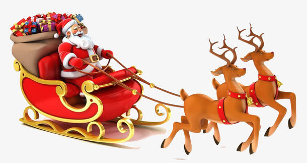 圣诞节装饰元素设计元素_圣诞节麋鹿圣诞老人圣诞树免抠PNG免费下载_觅 