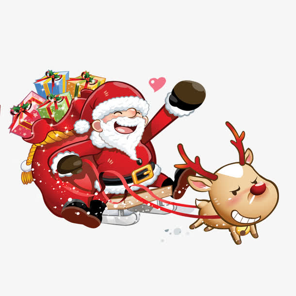 圣诞节装饰元素设计元素_圣诞节麋鹿圣诞老人圣诞树免抠PNG免费下载_觅 