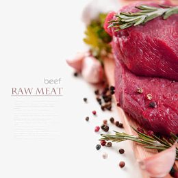 新鲜的猪肉块