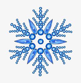 蓝色雪花形状水晶饰品