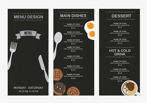 西餐单卡素材_西餐单卡图片元素-觅元素