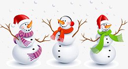 雪人 卡通圣诞背景 贺卡