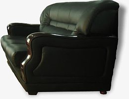 商务办公室黑色皮质沙发