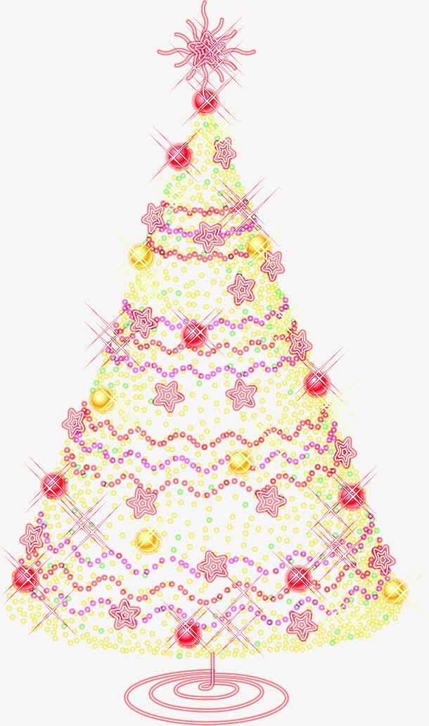 粉色卡通创意圣诞树