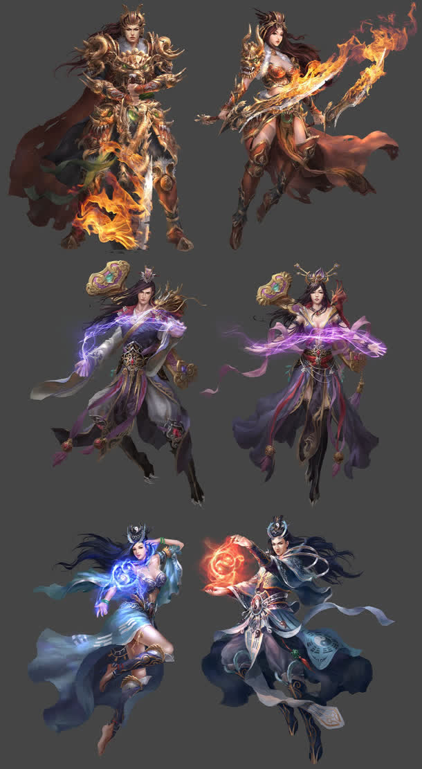 战神人物网游火焰素材免费下载_觅元素