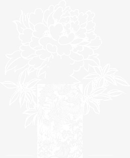 白色手绘莲花新年装饰