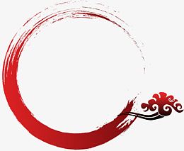 手绘红色渐变祥云装饰