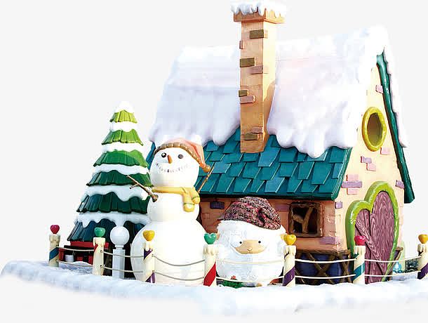 圣诞节房屋雪人装饰