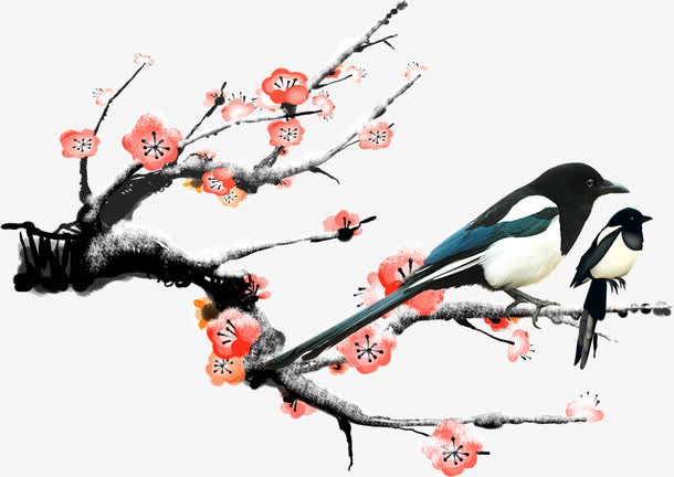 梅花冬季雪景素材