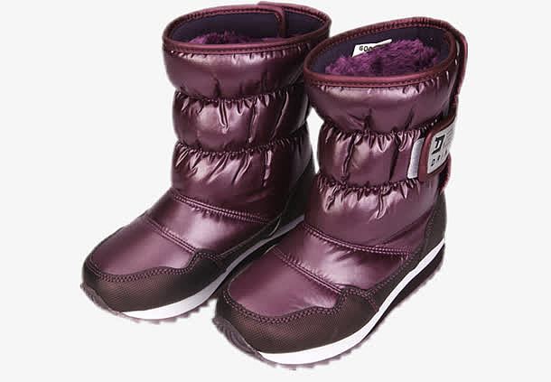 高清摄影紫色的雪地靴