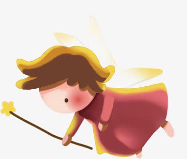 扁平卡通人物会飞的小仙女
