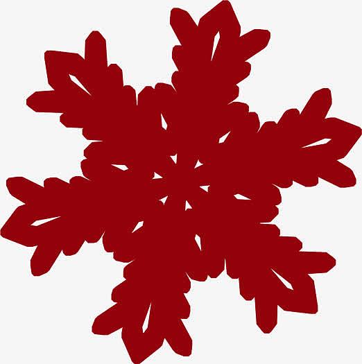 红色手绘冬季雪花
