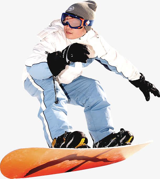 冬季蓝色服饰滑雪人物