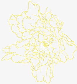 手绘黄色春节线条花纹
