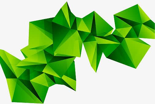 绿色环保立体三角形矢量图