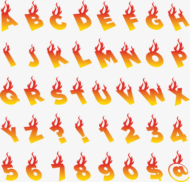 火焰英文字母