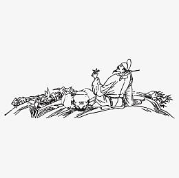 古代商朝黑白剪裁素材