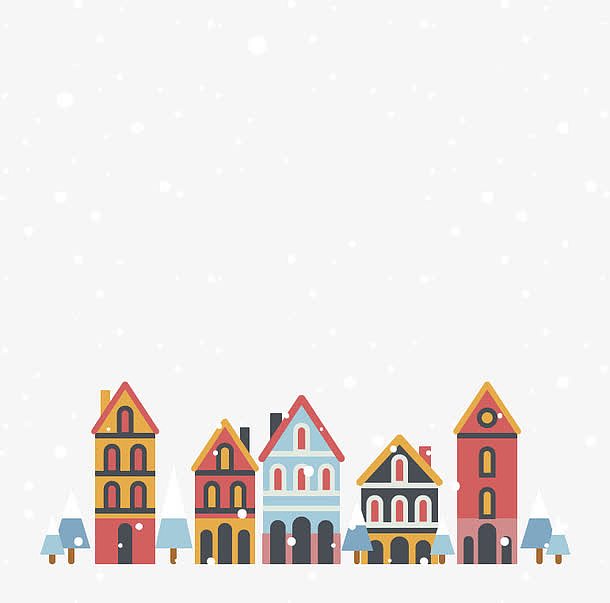 飘雪的圣诞节小镇