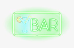 炫酷绿色霓虹灯bar酒吧标志