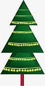 绿色手绘灯光圣诞树